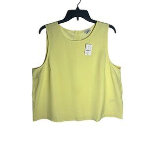 J.Crew Sleeveless Blouse Women's XL Yellow Polyester New